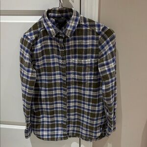 J. Crew Blue and Olive Plaid Button Down Shirt